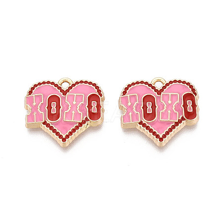 Valentine's Day Alloy Enamel Pendants ENAM-T024-17A-G-1