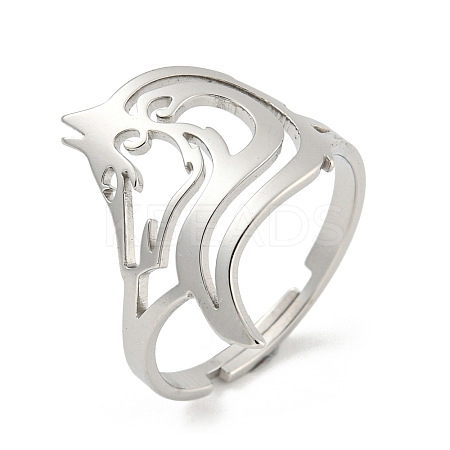 Non-Tarnish 304 Stainless Steel Rings RJEW-R142-02P-1