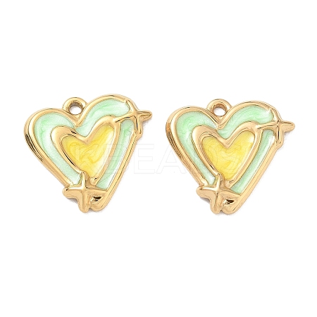 304 Stainless Steel Enamel Pendants STAS-Q119-26G-01-1