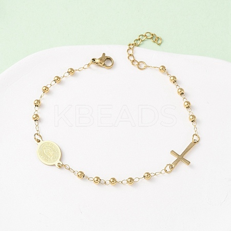 Religion 304 Stainless Steel Link Bracelets LS-BJEW-F524-05B-G-1