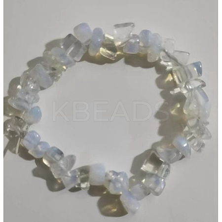 Opalite Chips Beaded Stretch Bracelet for Women PW-WG72437-15-1
