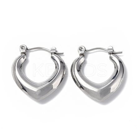 Non-Tarnish 304 Stainless Steel Hollow Teardrop Hoop Earrings for Women STAS-B034-14P-1