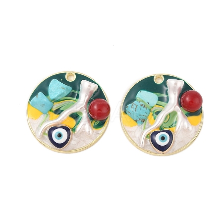 Rack Plating Alloy Enamel Pendants FIND-Z062-01G-03-1