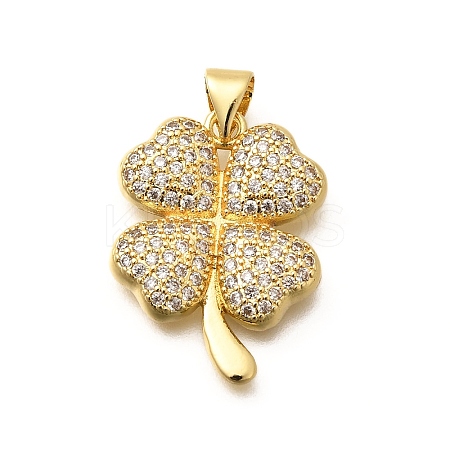 Rack Plating Brass Micro Pave Cubic Zirconia Pendants KK-L226-011G-1