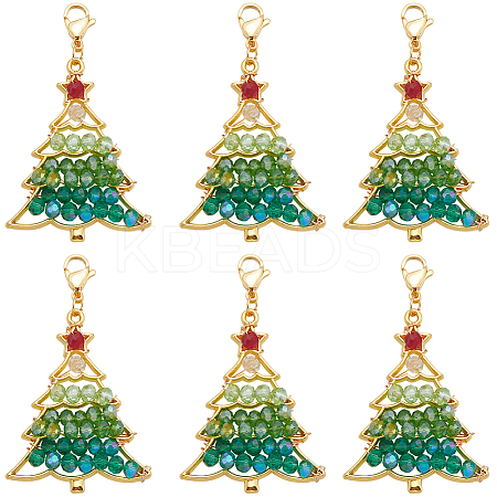 10Pcs Christmas Theme Alloy Big Pendant Decoration HJEW-SC0001-70-1