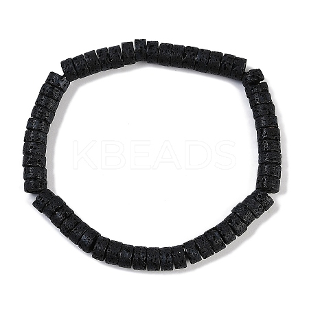 Natural Lava Rock Beaded Stretch Bracelets for Men Women BJEW-G727-01A-1