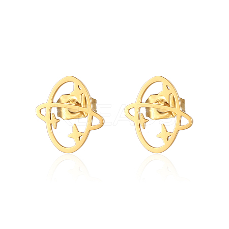 Sweet 304 Stainless Steel Flat Planet Earrings for Daily Wear XN2205-1-1