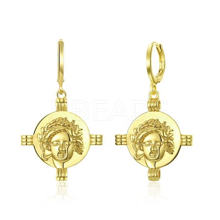 Brass Dangle Hoop Earrings EJEW-BB31954-1