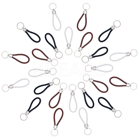 24Pcs 3 Colors Imitation Leather Keychain KEYC-CP0001-21-1