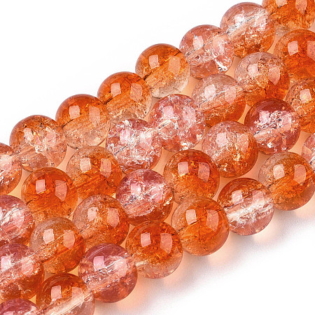 Transparent Crackle Baking Paint Glass Beads X1-DGLA-T003-01B-11-1
