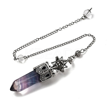 Natural Fluorite Faceted Bullet Pointed Dowsing Pendulums G-B149-14AS-03-1