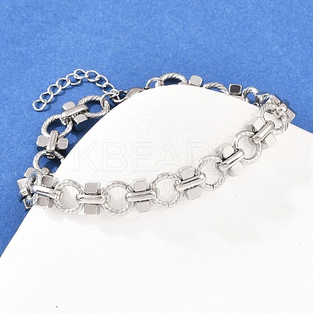 304 Stainless Steel Link Chain Bracelets for Women BJEW-H207-01F-P-1