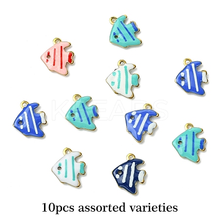 10Pcs 304 Stainless Steel Enamel Charms STAS-YW0003-25C-1