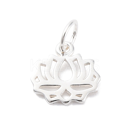 925 Sterling Silver Hollow Lotus Flower Charms LS-STER-D301-01S-1