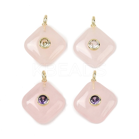 Natural Rose Quartz Pendants G-K372-05G-05-1