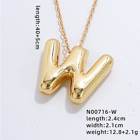 Stainless Steel Party Balloon Letter Pendant Cable Chain Necklaces for Women YF1942-23-1