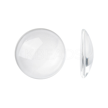 Transparent Glass Cabochons GGLA-R026-25mm-1