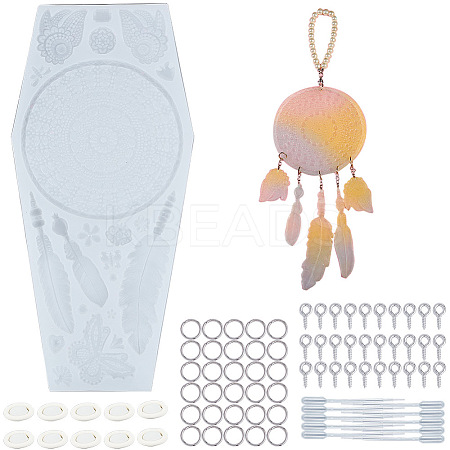 DIY Woven Net/Web Pendant Makings DIY-SC0001-12-1