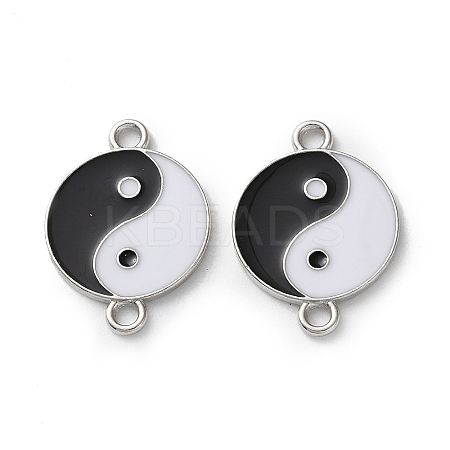 Alloy Black & White Enamel Yin-yang Connector Charms PALLOY-V009-10P-1