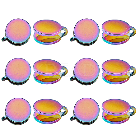 12Pcs 304 Stainless Steel Cuff Earrings EJEW-HS0001-28RC-1