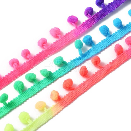 Gradient Color Polyester Tassel Lace Trim OCOR-WH0073-89-1