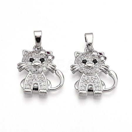 Brass Micro Pave Cubic Zirconia Pendants KK-N257-28P-1