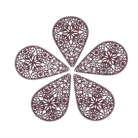 430 Stainless Steel Filigree Pendants X-STAS-S108-15C-1