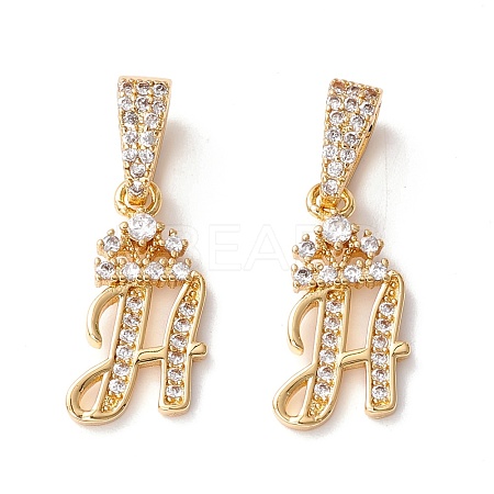 Eco-Friendly Brass Micro Pave Cubic Zirconia Pendants KK-K265-01G-H-1
