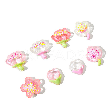 Translucent Resin Cabochons RESI-F045-01-1
