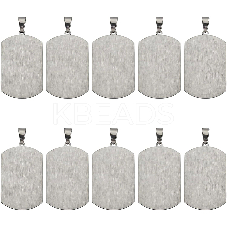 304 Stainless Steel Rectangle Big Pendants STAS-BC0001-05P-1