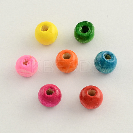 Dyed Natural Wood Beads WOOD-Q006-14mm-M-LF-1