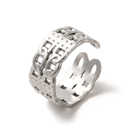 Non-Tarnish 201 Stainless Steel Finger Rings RJEW-H223-02P-09-1