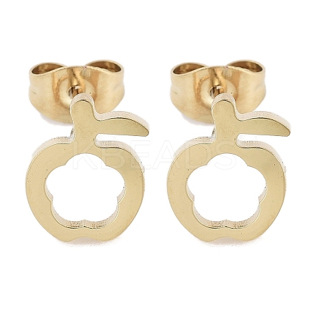 PVD Vacuum Plating 304 Stainless Steel Stud Earrings for Women EJEW-A048-17G-1
