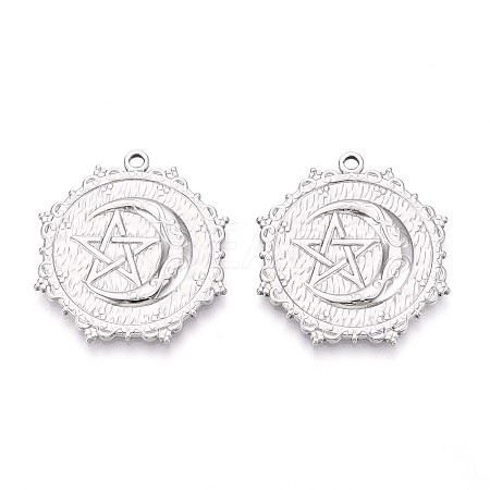 304 Stainless Steel Pendants STAS-T065-17P-1