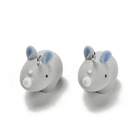 Flocky Opaque Resin Pendants RESI-I335-01P-06-1