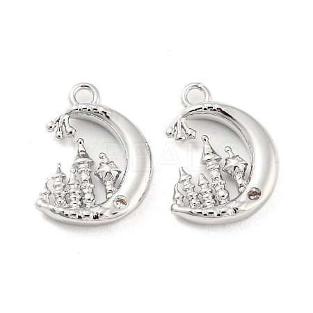 Brass Micro Pave Cubic Zirconia Pendants KK-E090-20P-1