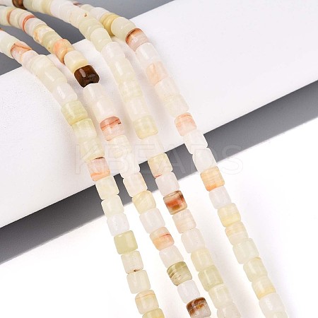 Natural Green Banded Calcite(Afghan Jade) Beads Strands G-T141-94B-1