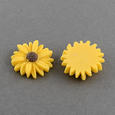 Flatback Hair & Costume Accessories Ornaments Scrapbook Embellishments Resin Flower Daisy Cabochons LS-CRES-Q104-03-1