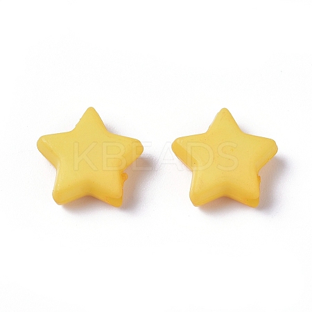 Opaque Acrylic Beads X-SACR-WH0002-07G-1