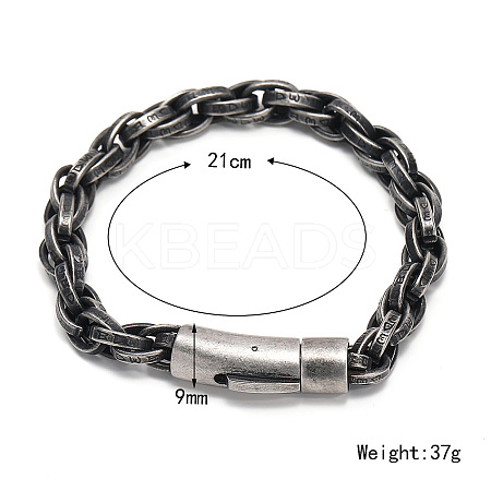 304 Stainless Steel Rope Chain Bracelets for Men Women FS-WG363AE-01-1