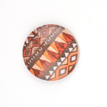 Printed Glass Cabochon GGLA-R037-12mm-06-1