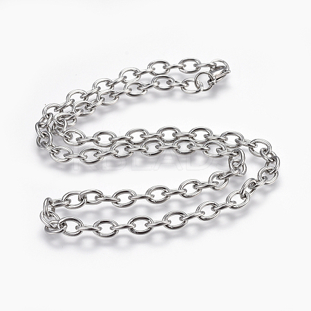 Non-Tarnish 304 Stainless Steel Cable Chains Necklaces LS-NJEW-F242-08P-1