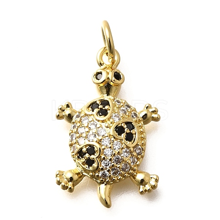 Brass Micro Pave Cubic Zirconia Pendants KK-B128-05G-1