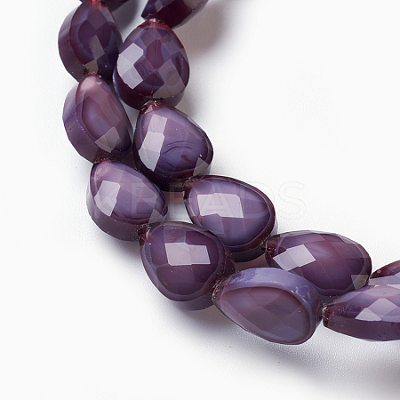 Opaque Solid Color Glass Beads Strands GLAA-E405-02B-F-1