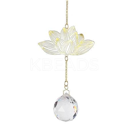 Brass Hollow Lotus Hanging Ornaments LS-HJEW-E012-03G-01-1