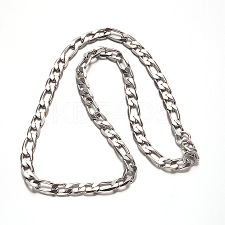 Tarnish Resistant 304 Stainless Steel Figaro Chain Necklaces LS-NJEW-H421-3-1