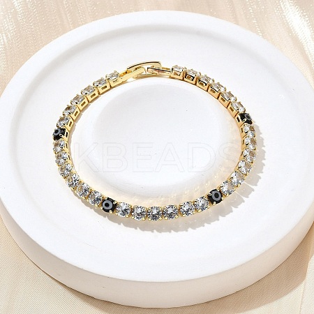 Brass Enamel Link & Charm Bracelets BJEW-Z094-02G-02A-1