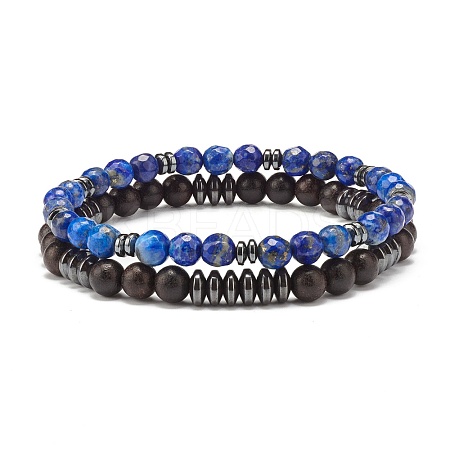 Beads Stretch Bracelets Set BJEW-JB07342-1
