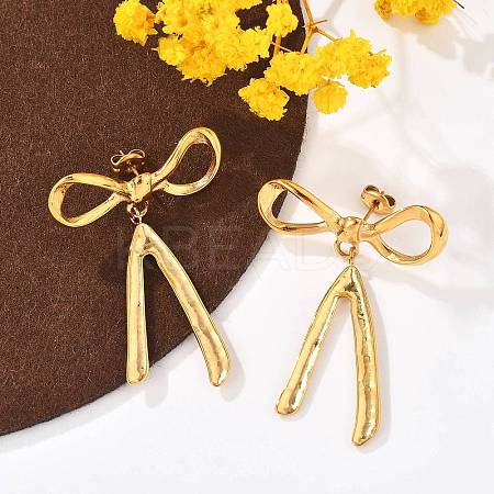 304 Stainless Steel Dangle Stud Earrings EJEW-I318-02G-02-1