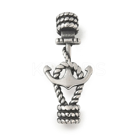 304 Stainless Steel Anchor Connector Charms STAS-Z147-06AS-1